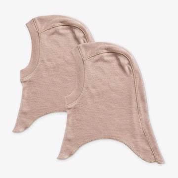 Babysturmhaube Felix aus Merino-Wolle 2er Pack dry rose - Wheat
